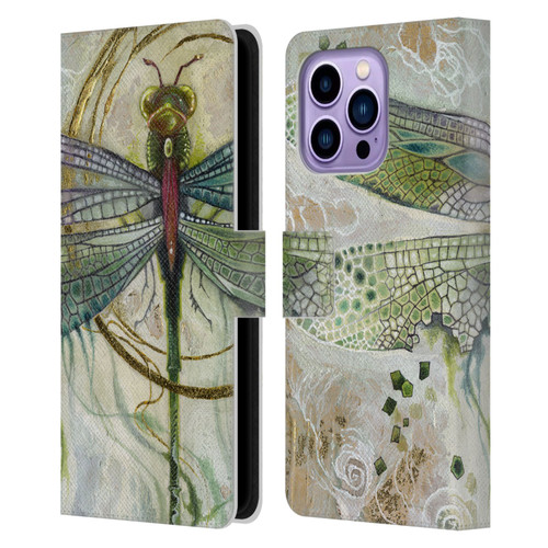 Stephanie Law Immortal Ephemera Damselfly 2 Leather Book Wallet Case Cover For Apple iPhone 14 Pro Max