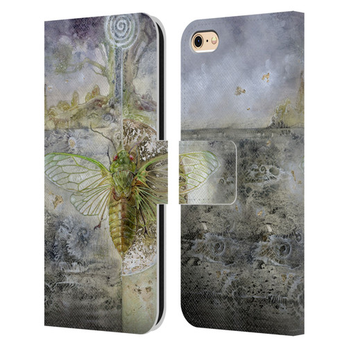 Stephanie Law Immortal Ephemera Cicada Leather Book Wallet Case Cover For Apple iPhone 6 / iPhone 6s