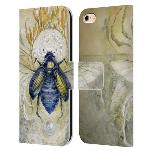 Stephanie Law Immortal Ephemera Scarab Leather Book Wallet Case Cover For Apple iPhone 6 / iPhone 6s