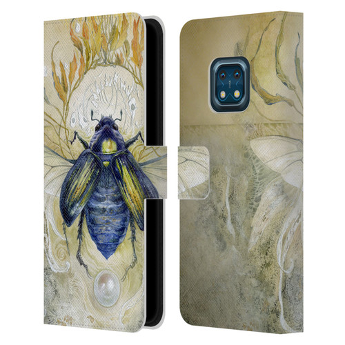 Stephanie Law Immortal Ephemera Scarab Leather Book Wallet Case Cover For Nokia XR20