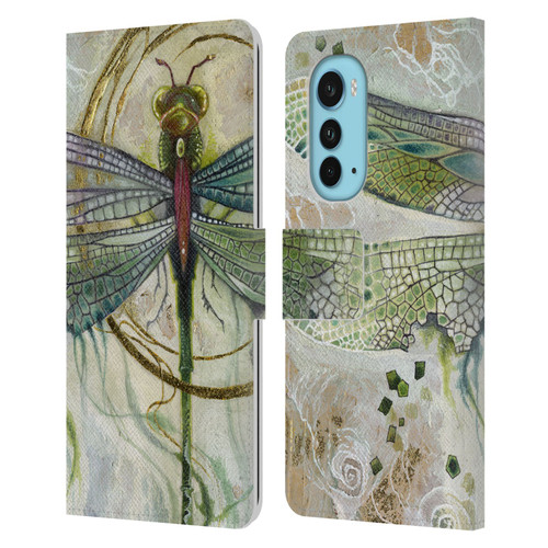 Stephanie Law Immortal Ephemera Damselfly 2 Leather Book Wallet Case Cover For Motorola Edge (2022)