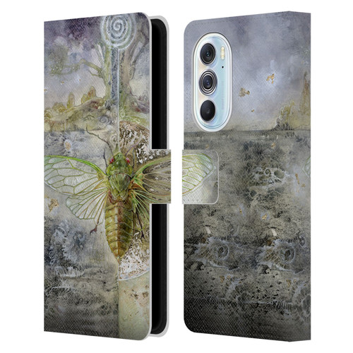 Stephanie Law Immortal Ephemera Cicada Leather Book Wallet Case Cover For Motorola Edge X30