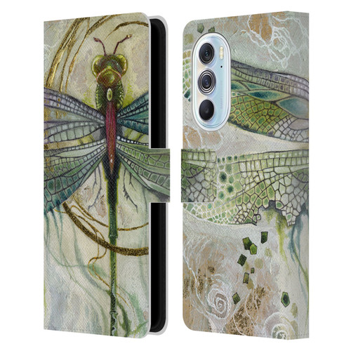 Stephanie Law Immortal Ephemera Damselfly 2 Leather Book Wallet Case Cover For Motorola Edge X30