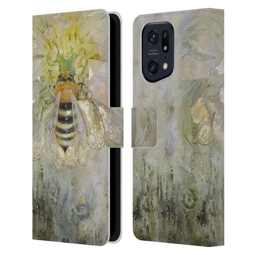 Stephanie Law Immortal Ephemera Bee Leather Book Wallet Case Cover For OPPO Find X5 Pro