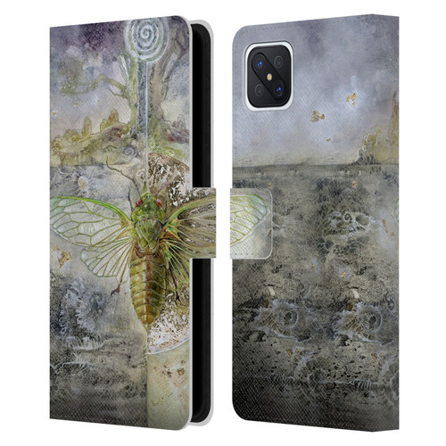 Stephanie Law Immortal Ephemera Cicada Leather Book Wallet Case Cover For OPPO Reno4 Z 5G