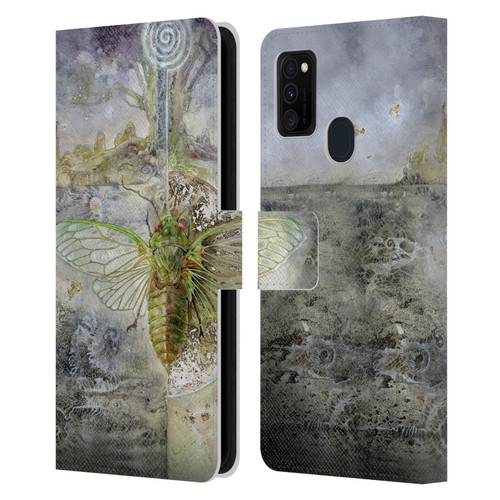 Stephanie Law Immortal Ephemera Cicada Leather Book Wallet Case Cover For Samsung Galaxy M30s (2019)/M21 (2020)