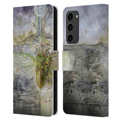 Stephanie Law Immortal Ephemera Cicada Leather Book Wallet Case Cover For Samsung Galaxy S23+ 5G