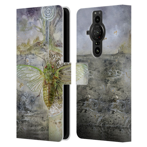 Stephanie Law Immortal Ephemera Cicada Leather Book Wallet Case Cover For Sony Xperia Pro-I