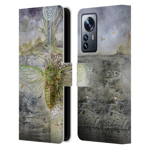 Stephanie Law Immortal Ephemera Cicada Leather Book Wallet Case Cover For Xiaomi 12 Pro