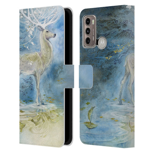 Stephanie Law Stag Sonata Cycle Deer Leather Book Wallet Case Cover For Motorola Moto G60 / Moto G40 Fusion