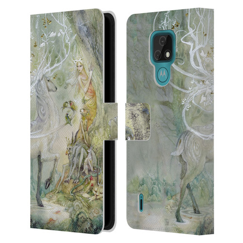 Stephanie Law Stag Sonata Cycle Scherzando Leather Book Wallet Case Cover For Motorola Moto E7