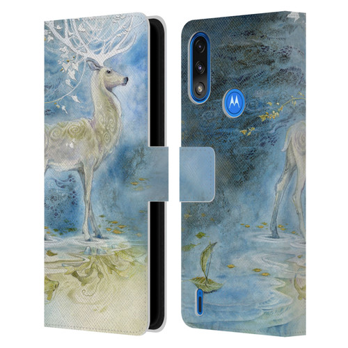 Stephanie Law Stag Sonata Cycle Deer Leather Book Wallet Case Cover For Motorola Moto E7 Power / Moto E7i Power