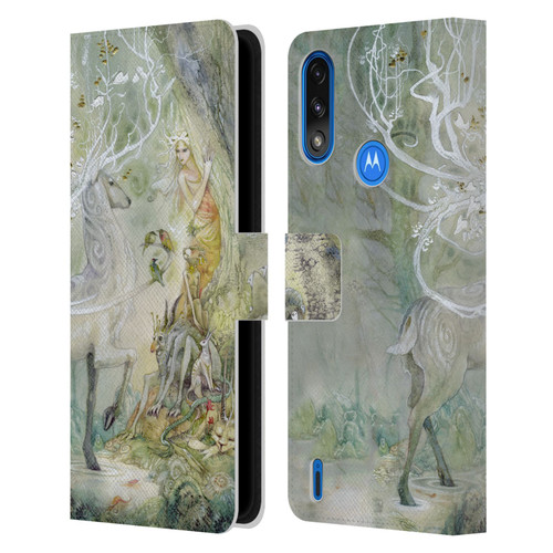 Stephanie Law Stag Sonata Cycle Scherzando Leather Book Wallet Case Cover For Motorola Moto E7 Power / Moto E7i Power