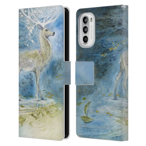 Stephanie Law Stag Sonata Cycle Deer Leather Book Wallet Case Cover For Motorola Moto G52