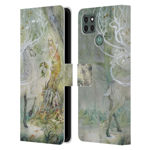 Stephanie Law Stag Sonata Cycle Scherzando Leather Book Wallet Case Cover For Motorola Moto G9 Power