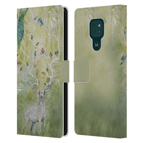 Stephanie Law Stag Sonata Cycle Deer 2 Leather Book Wallet Case Cover For Motorola Moto G9 Play