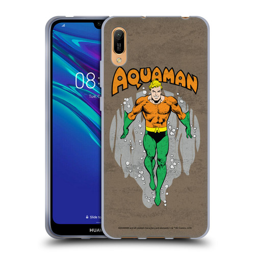 Aquaman DC Comics Fast Fashion Classic Distressed Look Soft Gel Case for Huawei Y6 Pro (2019)