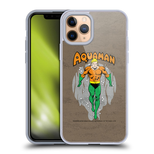 Aquaman DC Comics Fast Fashion Classic Distressed Look Soft Gel Case for Apple iPhone 11 Pro