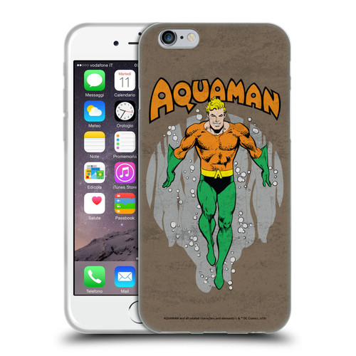 Aquaman DC Comics Fast Fashion Classic Distressed Look Soft Gel Case for Apple iPhone 6 / iPhone 6s