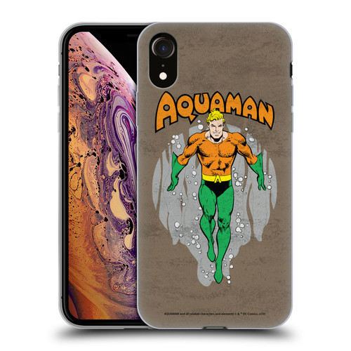 Aquaman DC Comics Fast Fashion Classic Distressed Look Soft Gel Case for Apple iPhone XR