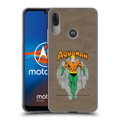 Aquaman DC Comics Fast Fashion Classic Distressed Look Soft Gel Case for Motorola Moto E6 Plus