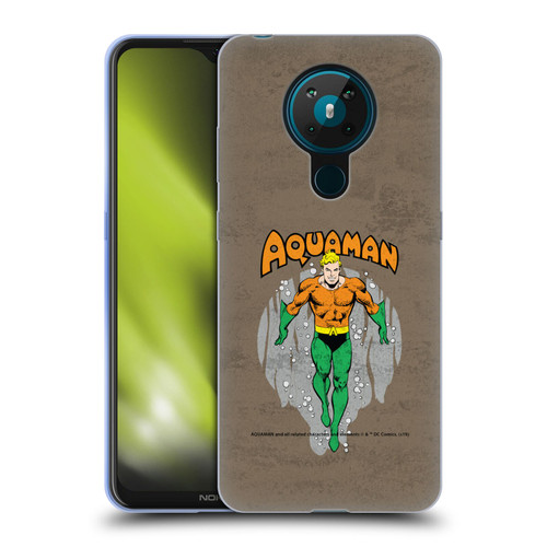 Aquaman DC Comics Fast Fashion Classic Distressed Look Soft Gel Case for Nokia 5.3