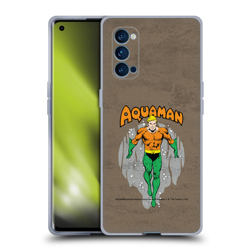 Aquaman DC Comics Fast Fashion Classic Distressed Look Soft Gel Case for OPPO Reno 4 Pro 5G