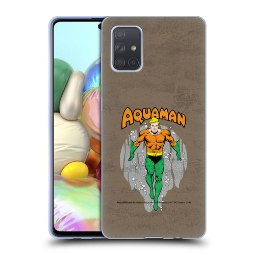 Aquaman DC Comics Fast Fashion Classic Distressed Look Soft Gel Case for Samsung Galaxy A71 (2019)