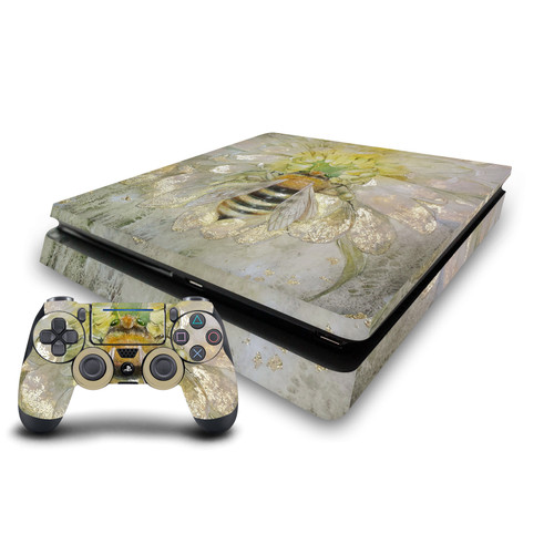 Stephanie Law Art Mix Bee Vinyl Sticker Skin Decal Cover for Sony PS4 Slim Console & Controller