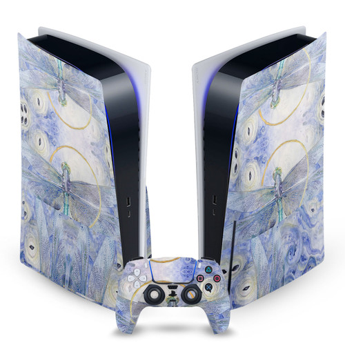 Stephanie Law Art Mix Dragonfly Vinyl Sticker Skin Decal Cover for Sony PS5 Disc Edition Bundle