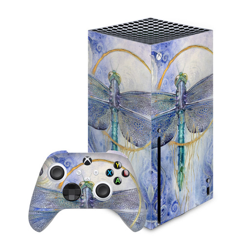 Stephanie Law Art Mix Dragonfly Vinyl Sticker Skin Decal Cover for Microsoft Series X Console & Controller