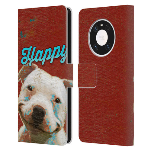 Duirwaigh Animals Pitbull Dog Leather Book Wallet Case Cover For Huawei Mate 40 Pro 5G