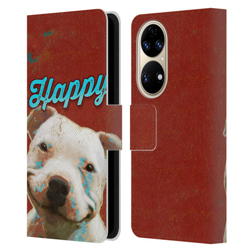 Duirwaigh Animals Pitbull Dog Leather Book Wallet Case Cover For Huawei P50