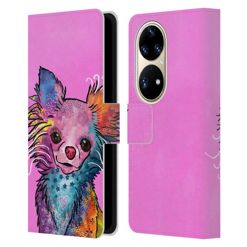 Duirwaigh Animals Chihuahua Dog Leather Book Wallet Case Cover For Huawei P50 Pro