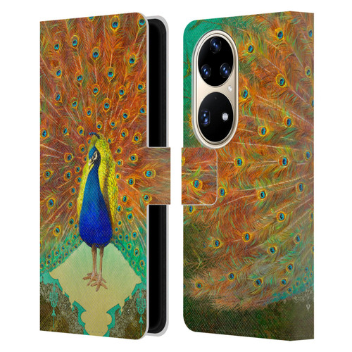 Duirwaigh Animals Peacock Leather Book Wallet Case Cover For Huawei P50 Pro