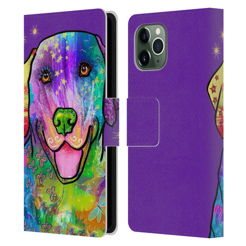 Duirwaigh Animals Golden Retriever Dog Leather Book Wallet Case Cover For Apple iPhone 11 Pro
