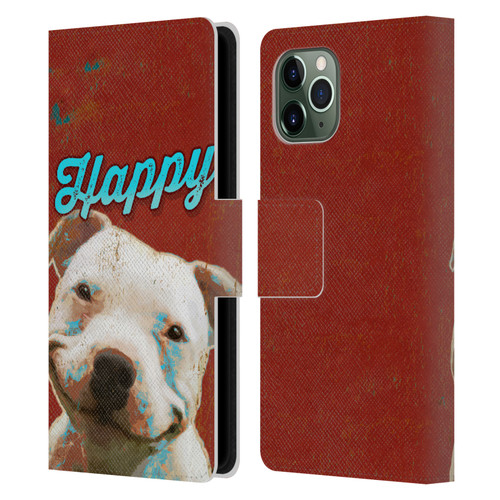 Duirwaigh Animals Pitbull Dog Leather Book Wallet Case Cover For Apple iPhone 11 Pro