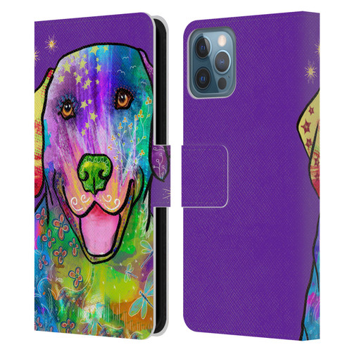 Duirwaigh Animals Golden Retriever Dog Leather Book Wallet Case Cover For Apple iPhone 12 / iPhone 12 Pro
