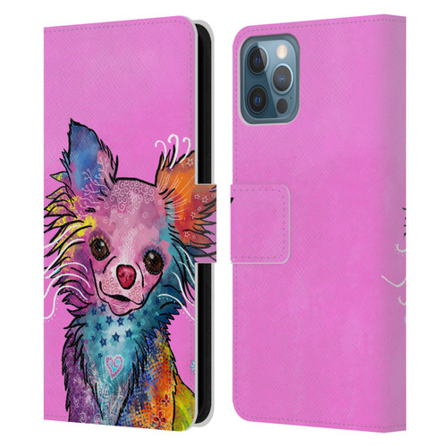 Duirwaigh Animals Chihuahua Dog Leather Book Wallet Case Cover For Apple iPhone 12 / iPhone 12 Pro