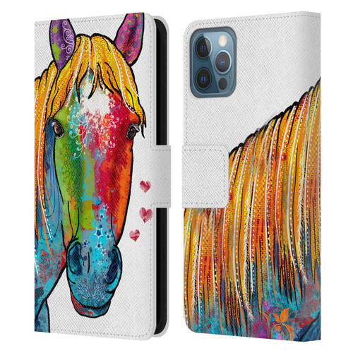 Duirwaigh Animals Horse Leather Book Wallet Case Cover For Apple iPhone 12 / iPhone 12 Pro