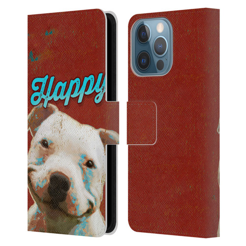 Duirwaigh Animals Pitbull Dog Leather Book Wallet Case Cover For Apple iPhone 13 Pro