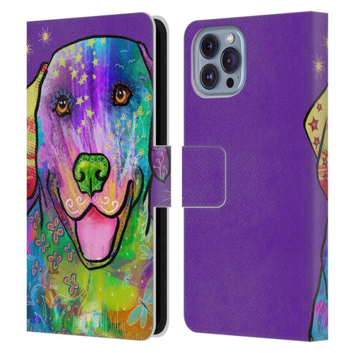 Duirwaigh Animals Golden Retriever Dog Leather Book Wallet Case Cover For Apple iPhone 14