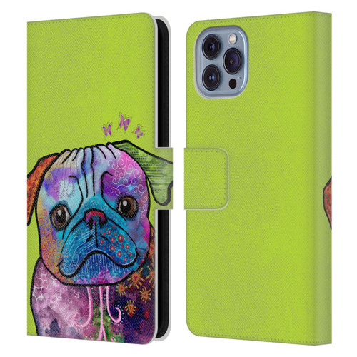 Duirwaigh Animals Pug Dog Leather Book Wallet Case Cover For Apple iPhone 14