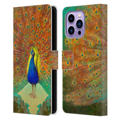 Duirwaigh Animals Peacock Leather Book Wallet Case Cover For Apple iPhone 14 Pro Max