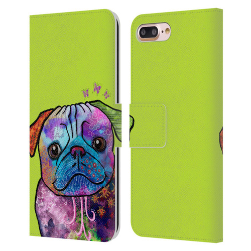 Duirwaigh Animals Pug Dog Leather Book Wallet Case Cover For Apple iPhone 7 Plus / iPhone 8 Plus