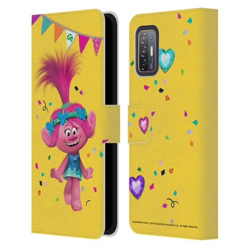 Trolls Graphics Poppy Leather Book Wallet Case Cover For HTC Desire 21 Pro 5G
