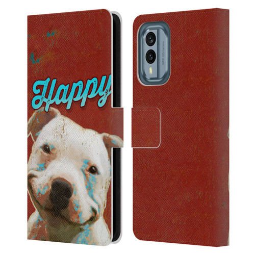 Duirwaigh Animals Pitbull Dog Leather Book Wallet Case Cover For Nokia X30