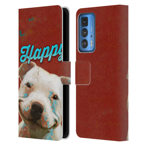 Duirwaigh Animals Pitbull Dog Leather Book Wallet Case Cover For Motorola Edge 20 Pro