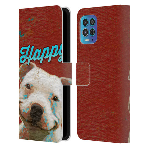 Duirwaigh Animals Pitbull Dog Leather Book Wallet Case Cover For Motorola Moto G100