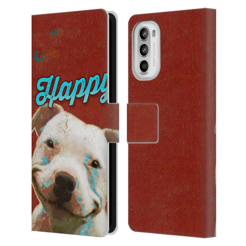 Duirwaigh Animals Pitbull Dog Leather Book Wallet Case Cover For Motorola Moto G52